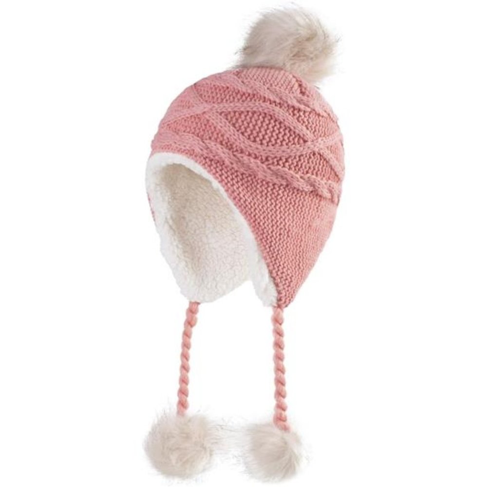 Kids Sherpa Earflap Hat Winter Hat Beanie Fuzzy Peruvian Hat